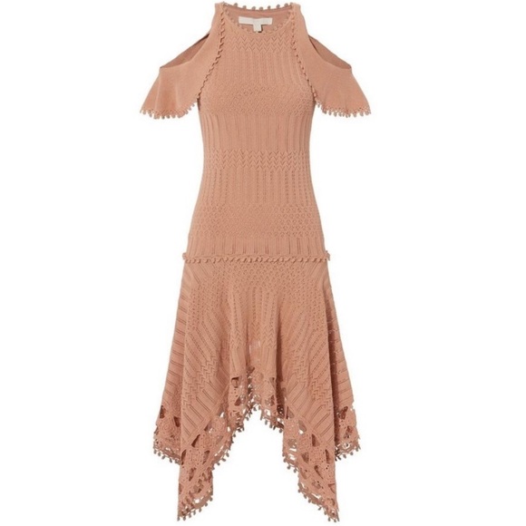 JONATHAN SIMKHAI Crochet Handkerchief Hem Dress XS - Picture 1 of 7